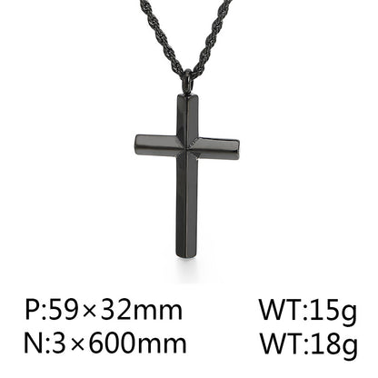 Punk Cross Titanium Steel Plating 18K Gold Plated Men'S Necklace