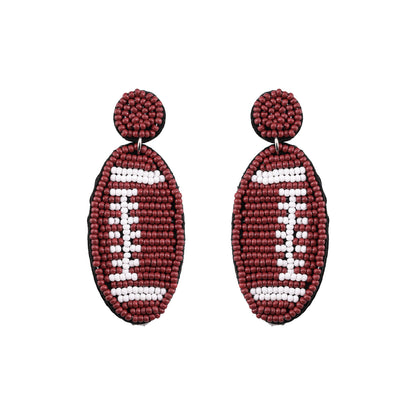 1 Pair Casual Embroidery Sports Basketball Football Plastic Cloth Drop Earrings