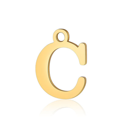 5 Pieces Stainless Steel 18K Gold Plated Letter