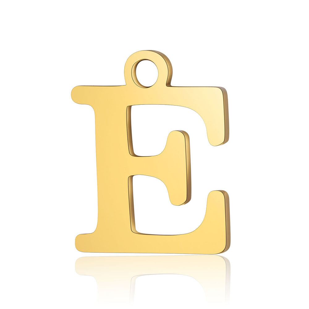 5 Pieces Stainless Steel 18K Gold Plated Letter