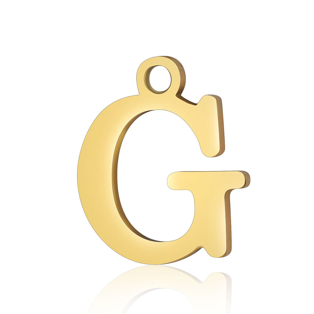 5 Pieces Stainless Steel 18K Gold Plated Letter