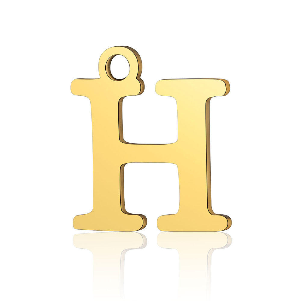 5 Pieces Stainless Steel 18K Gold Plated Letter