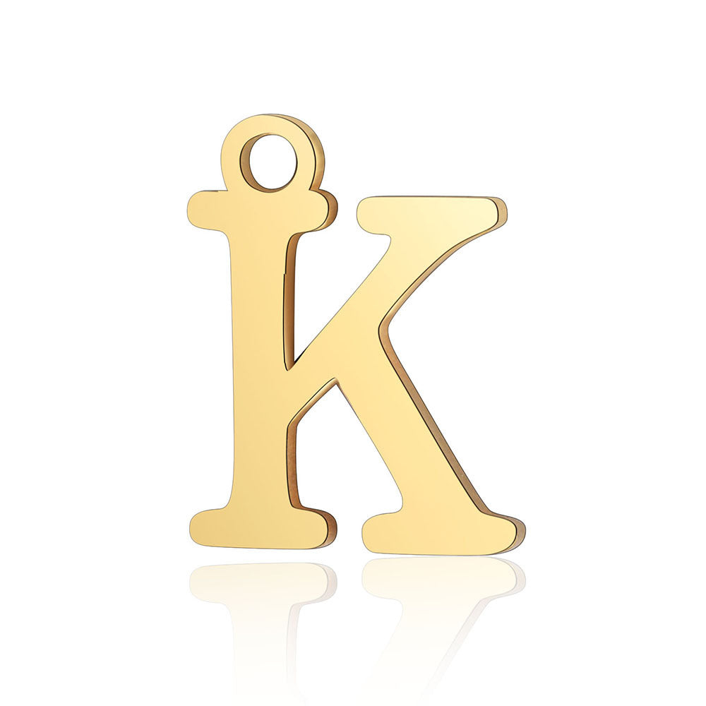 5 Pieces Stainless Steel 18K Gold Plated Letter