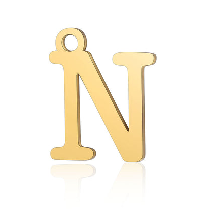 5 Pieces Stainless Steel 18K Gold Plated Letter