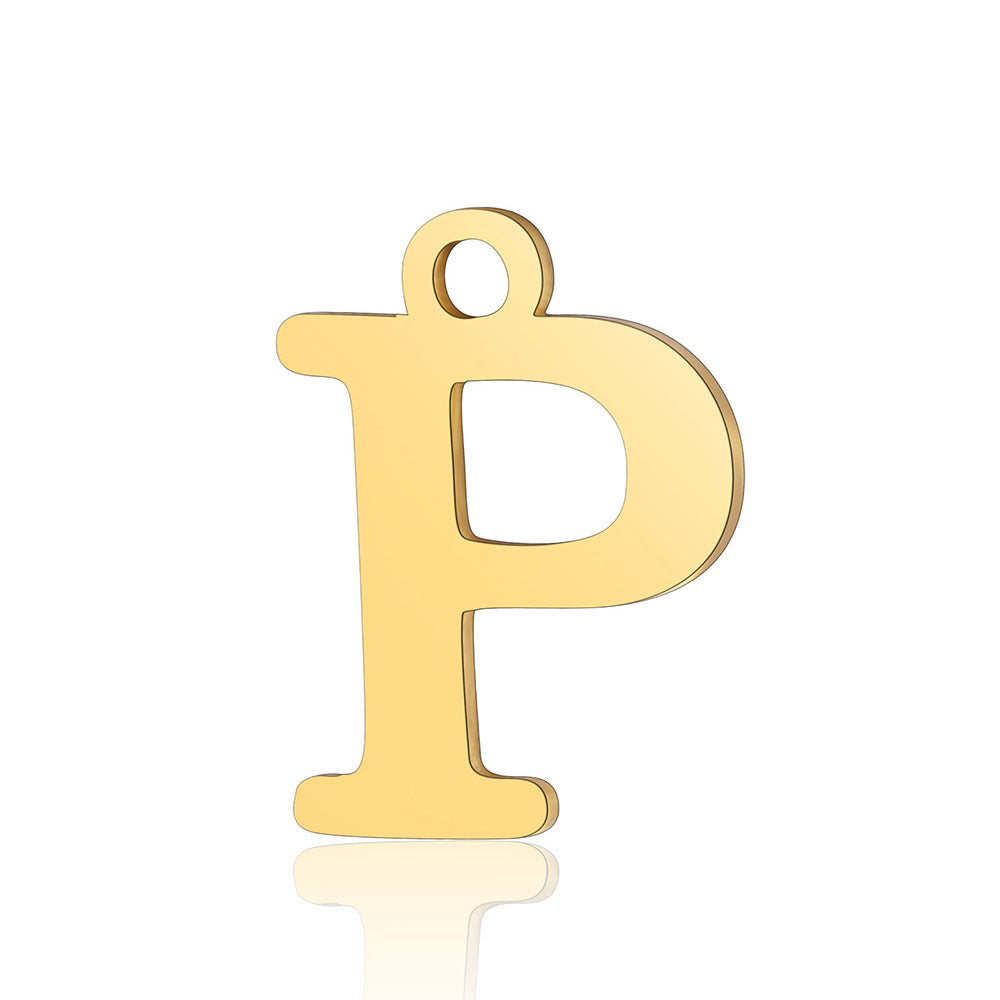 5 Pieces Stainless Steel 18K Gold Plated Letter