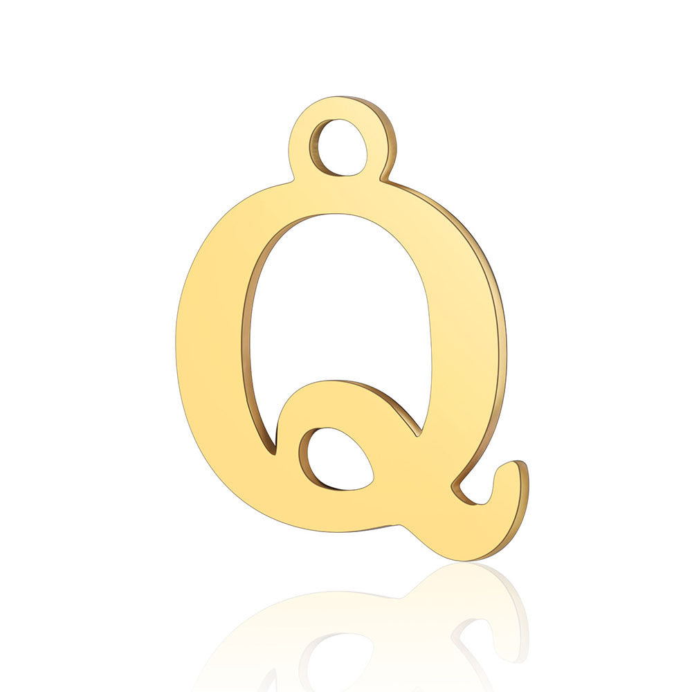 5 Pieces Stainless Steel 18K Gold Plated Letter