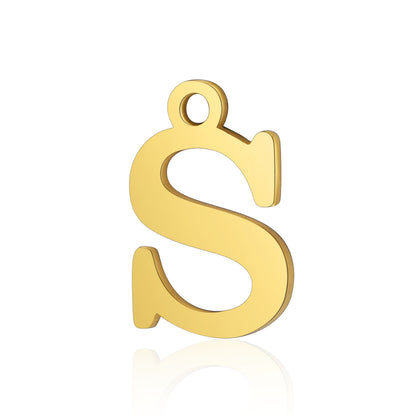 5 Pieces Stainless Steel 18K Gold Plated Letter