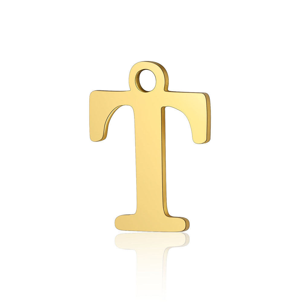 5 Pieces Stainless Steel 18K Gold Plated Letter