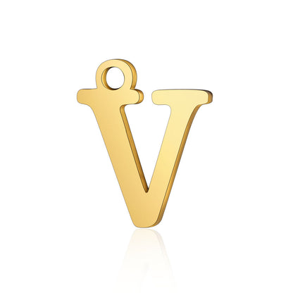 5 Pieces Stainless Steel 18K Gold Plated Letter