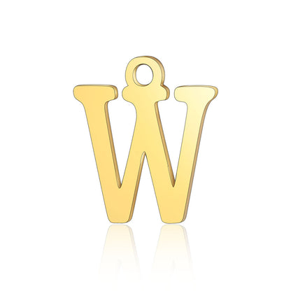 5 Pieces Stainless Steel 18K Gold Plated Letter