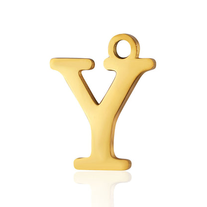 5 Pieces Stainless Steel 18K Gold Plated Letter