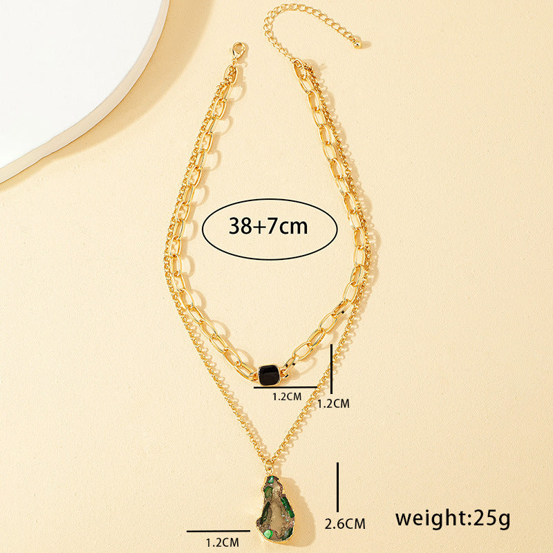 Elegant Simple Style Irregular Resin Alloy Wholesale Layered Necklaces