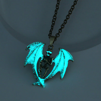 Halloween Pterodactyl Sword Luminous Leather Cord Necklace Wholesale Jewelry Gooddiy