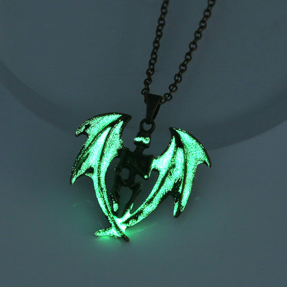 Halloween Pterodactyl Sword Luminous Leather Cord Necklace Wholesale Jewelry Gooddiy