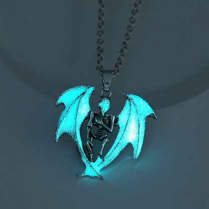 Halloween Pterodactyl Sword Luminous Leather Cord Necklace Wholesale Jewelry Gooddiy