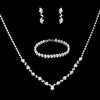 Fashion Claw Chain Rhinestone Zircon Angel Tear Drop Necklace Earrings Bridal Jewelry Set