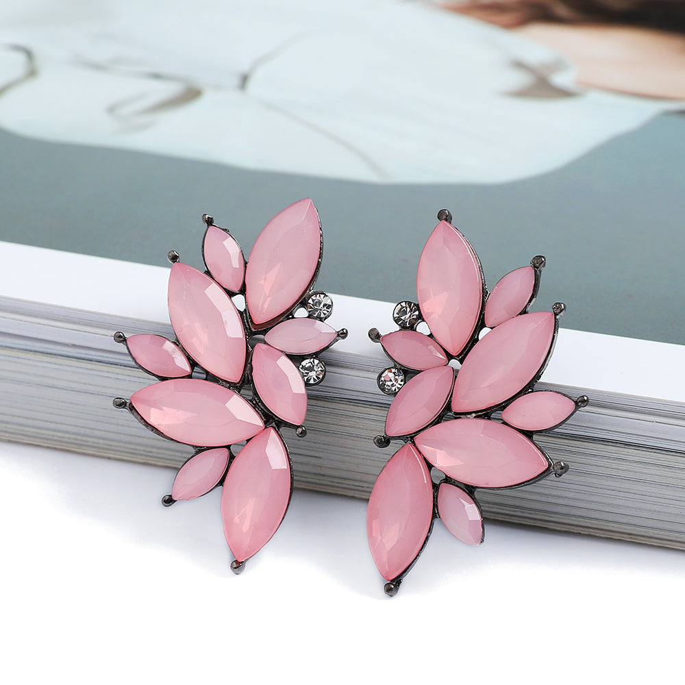 1 Pair Elegant Glam Luxurious Geometric Wings Plating Inlay Zinc Alloy Rhinestones Ear Studs