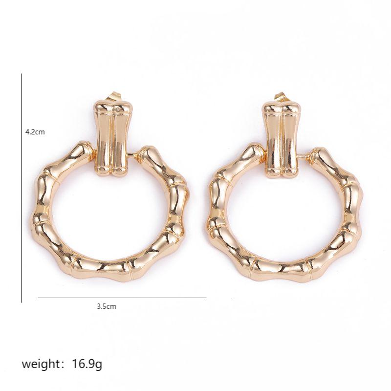 1 Pair Elegant Circle Plating Copper 18k Gold Plated Earrings