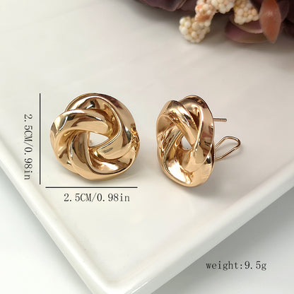 1 Pair Simple Style Solid Color Plating Metal Gold Plated Ear Studs