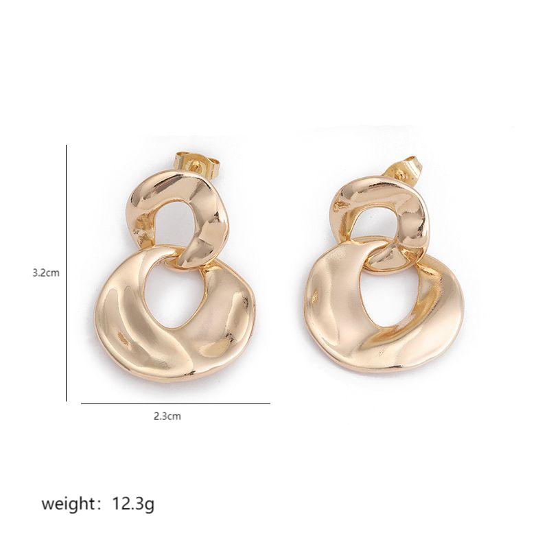 1 Pair Simple Style C Shape Circle Plating Copper 18k Gold Plated Drop Earrings