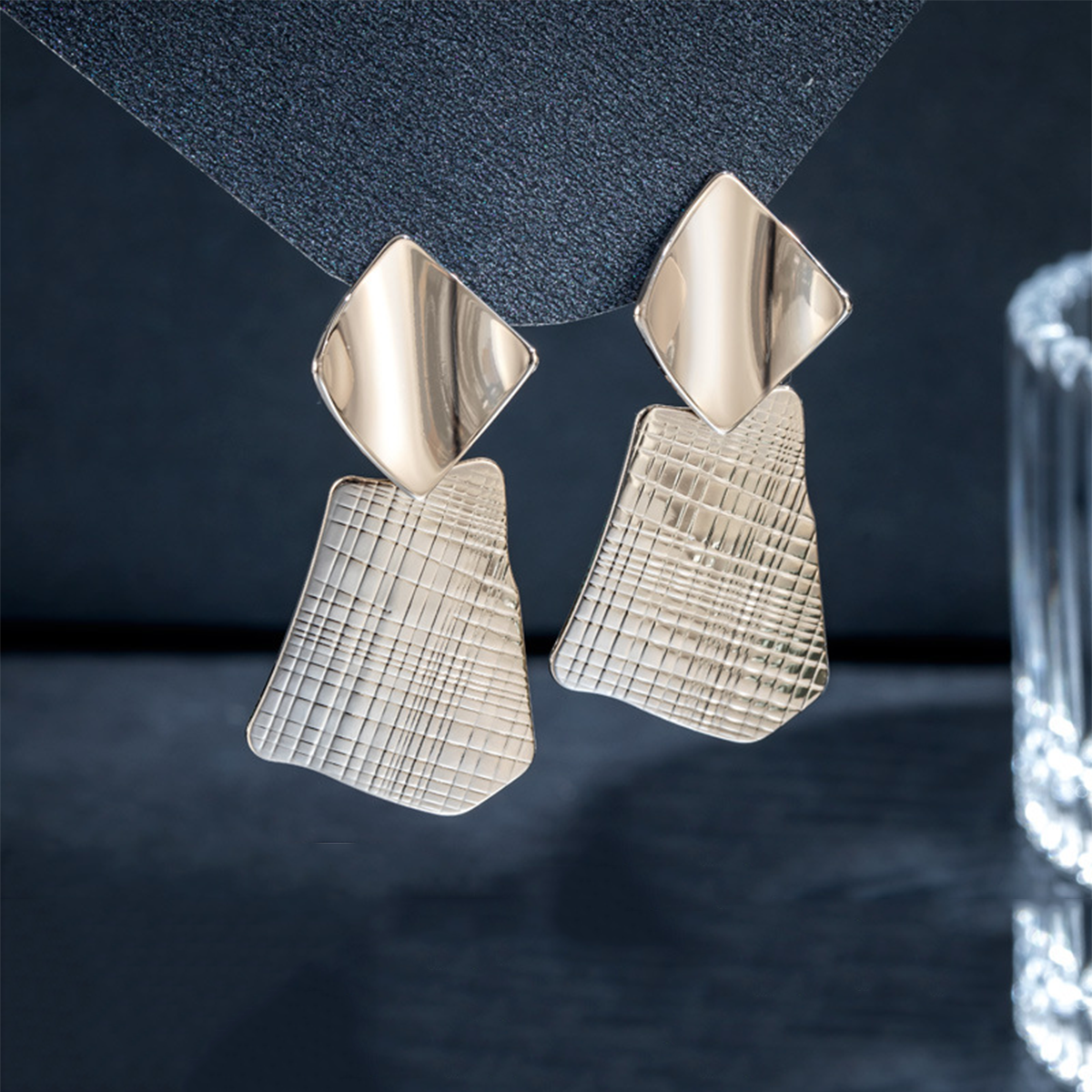 1 Pair Elegant Lady Geometric Stainless Steel Drop Earrings