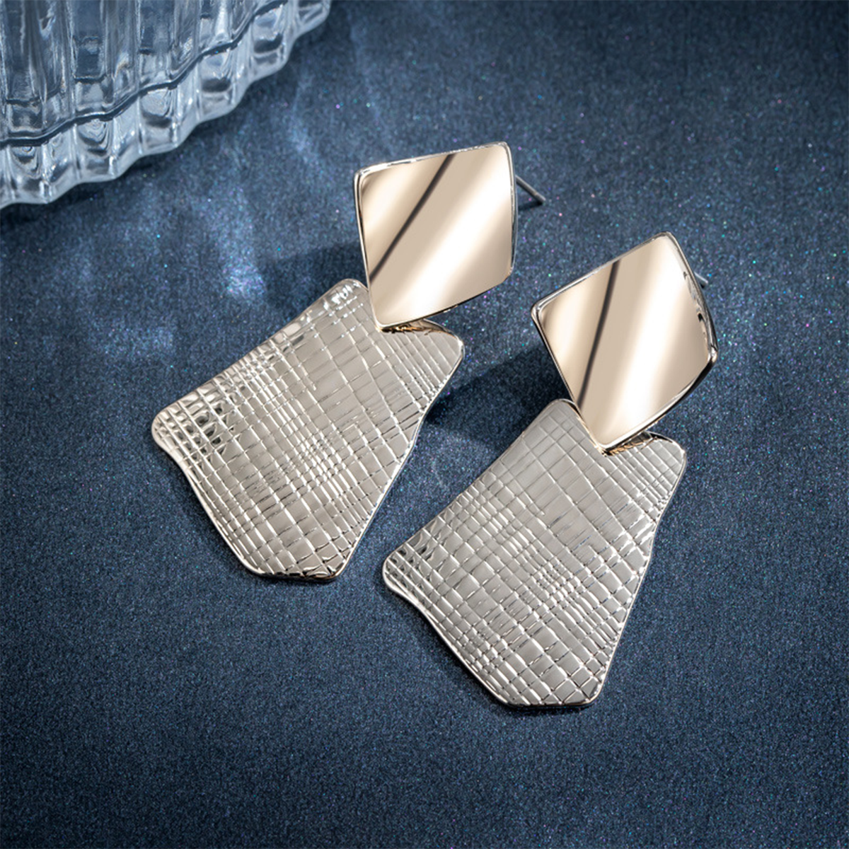 1 Pair Elegant Lady Geometric Stainless Steel Drop Earrings