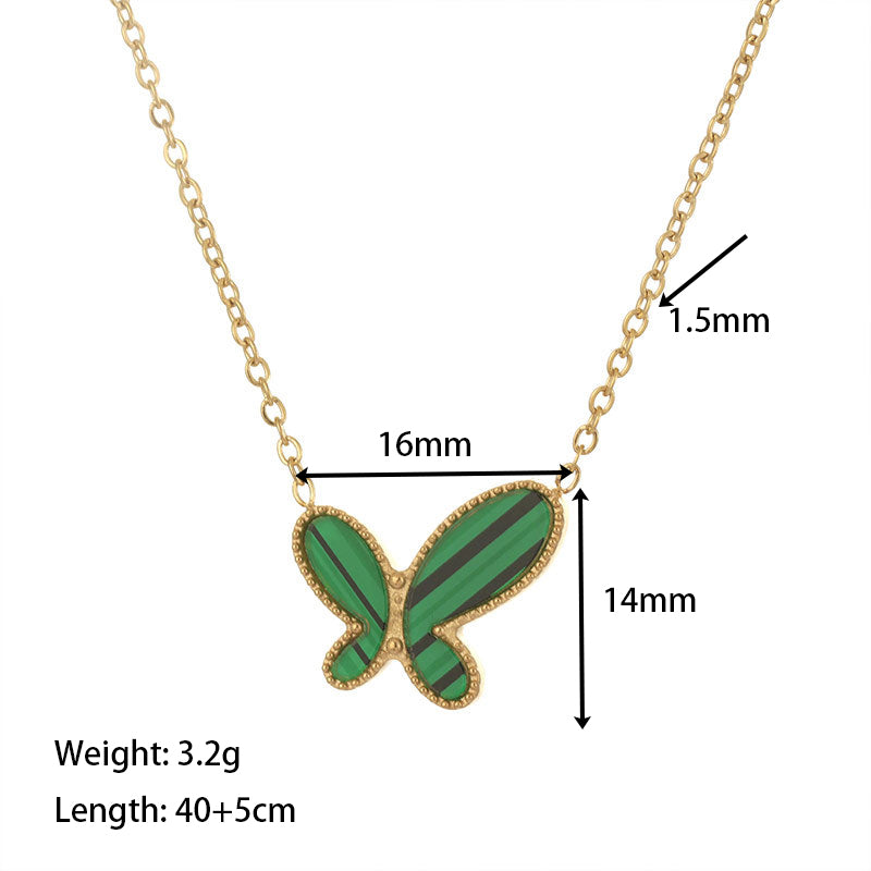 Sweet Simple Style Butterfly Stainless Steel Plating Gold Plated Pendant Necklace