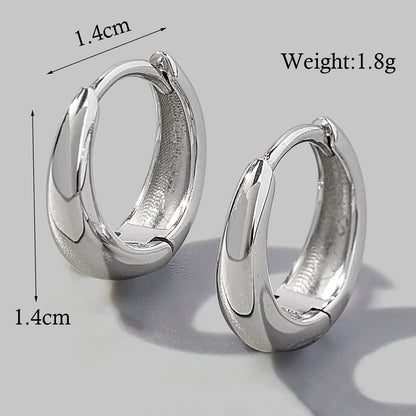 1 Pair Simple Style Commute Circle Plating Sterling Silver 14k Gold Plated Rose Gold Plated White Gold Plated Earrings