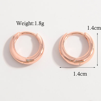 1 Pair Simple Style Commute Circle Plating Sterling Silver 14k Gold Plated Rose Gold Plated White Gold Plated Earrings