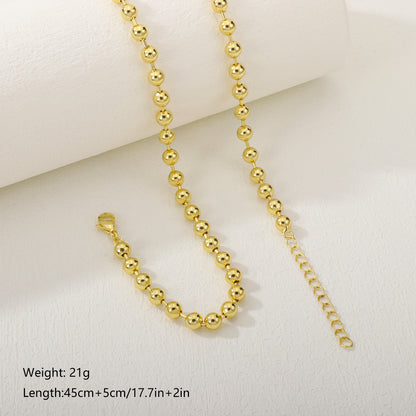 Casual Simple Style Classic Style Round Copper Plating 18k Gold Plated Necklace