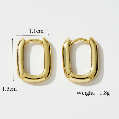 1 Pair Simple Style Commute Geometric Plating Sterling Silver 14k Gold Plated Rose Gold Plated White Gold Plated Earrings