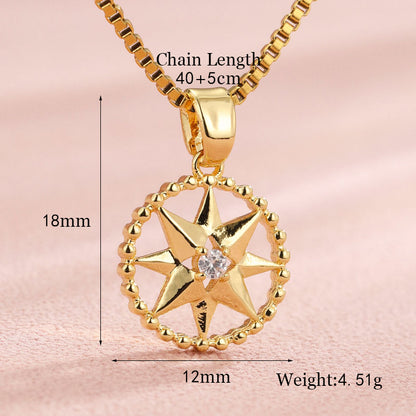 Vintage Style Heart Shape Flower Bow Knot Stainless Steel Copper Plating Inlay Zircon 18k Gold Plated Gold Plated Pendant Necklace