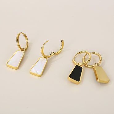 Vacation Simple Style Square Titanium Steel Plating Gold Plated Jewelry Set