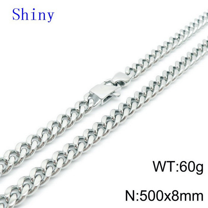 Hip-hop Retro Solid Color Titanium Steel Chain Necklace