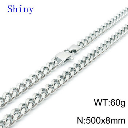 Hip-hop Retro Solid Color Titanium Steel Chain Necklace