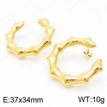 1 Pair Simple Style Solid Color Plating Titanium Steel Ear Studs