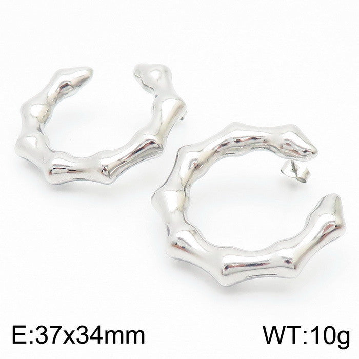 1 Pair Simple Style Solid Color Plating Titanium Steel Ear Studs