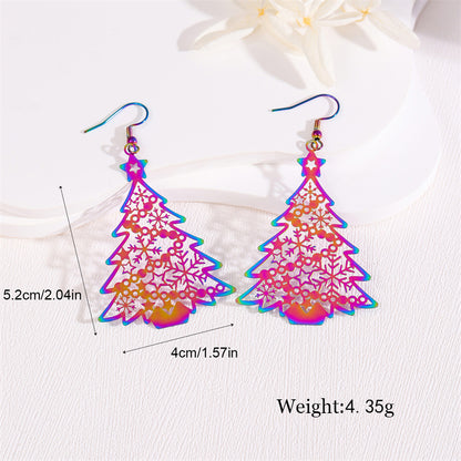 1 Pair Retro Simple Style Peacock Leaves Plating Stainless Steel 18k Gold Plated Drop Earrings