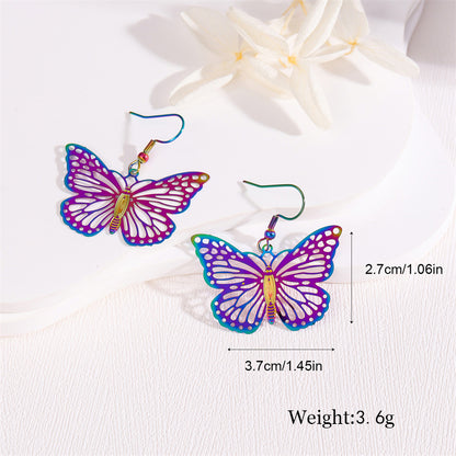 1 Pair Retro Simple Style Peacock Leaves Plating Stainless Steel 18k Gold Plated Drop Earrings