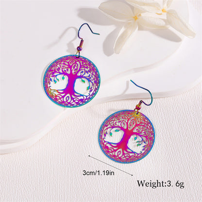 1 Pair Retro Simple Style Peacock Leaves Plating Stainless Steel 18k Gold Plated Drop Earrings