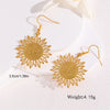 1 Pair Retro Simple Style Round Peacock Leaves Plating Stainless Steel 18k Gold Plated Drop Earrings