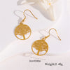 1 Pair Retro Simple Style Round Peacock Leaves Plating Stainless Steel 18k Gold Plated Drop Earrings