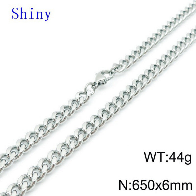 Hip-hop Retro Solid Color Titanium Steel Chain Bracelets Necklace