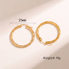 1 Pair Retro Simple Style C Shape Round Plating Stainless Steel 18k Gold Plated Hoop Earrings