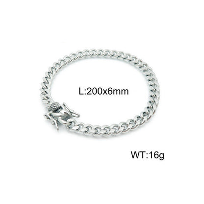 Hip-hop Retro Solid Color Titanium Steel Chain Necklace