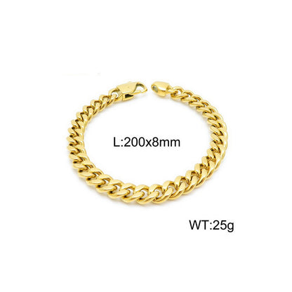 Hip-hop Retro Solid Color Titanium Steel Chain Necklace