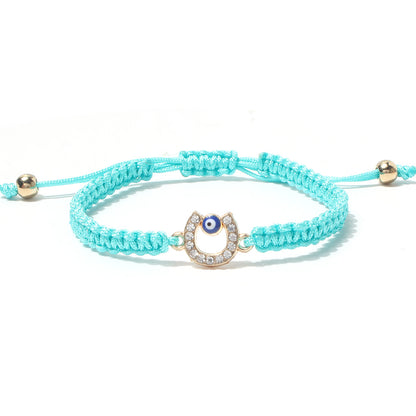 Simple Style Commute Cross Heart Shape Eye Cloth Knitting Unisex Bracelets