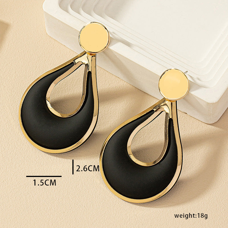 Wholesale Jewelry Casual Simple Style Water Droplets Metal Spray Paint Plating Drop Earrings