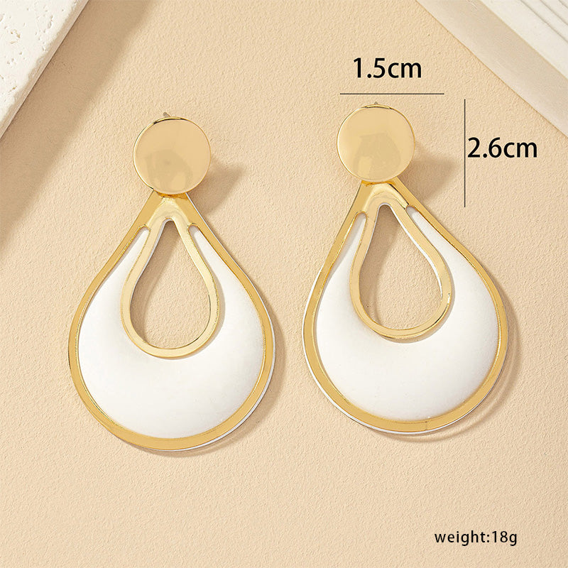 Wholesale Jewelry Casual Simple Style Water Droplets Metal Spray Paint Plating Drop Earrings