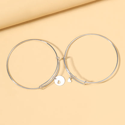 Simple Style Heart Shape Alloy Women's Bracelets